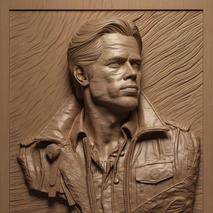 Brad Pitt 2 stl model for CNC